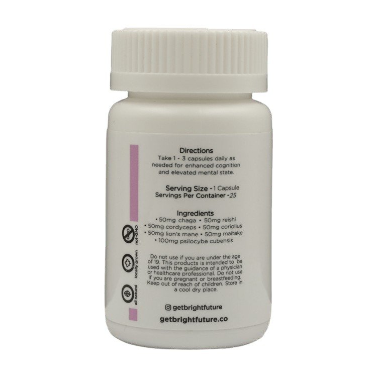 Bright Future – Microdose Capsules – The Hustler – (100mg x 25 Capsules) - Image 3